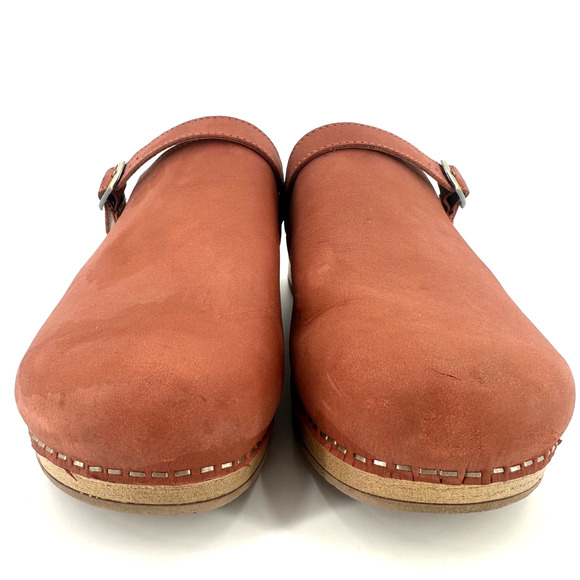 Dansko Womens Berry Cinnamon Nubuck Burnished Leather Clogs Size 40/US 9.5 Retro - Picture 4 of 11